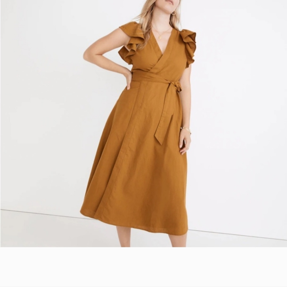 NWT Madewell Linen Wrap Dress